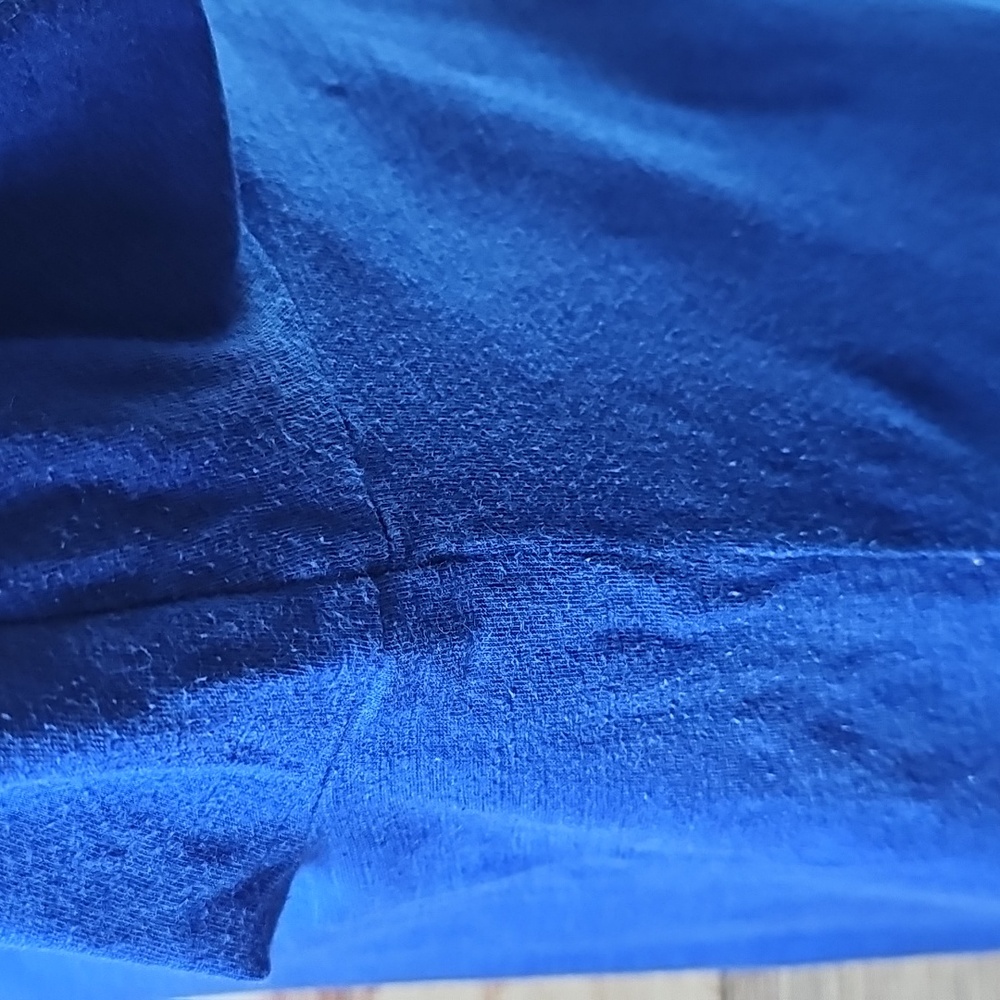 LANE BRYANT COOL & CASUAL 3/4 ROLL-TAB COBALT BLUE PULLOVER COTTON SLUB - Picture 8 of 13